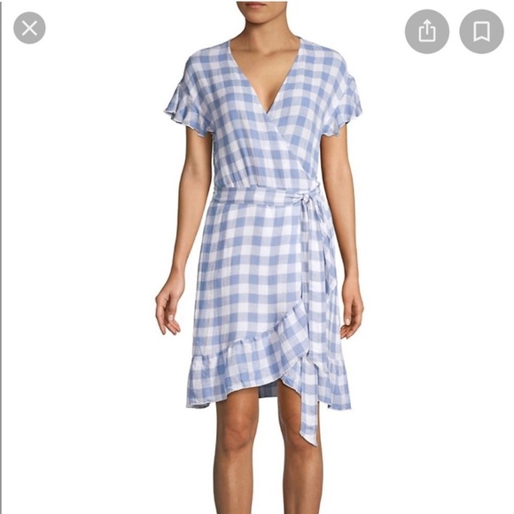 Rails Brigette Periwinkle Gingham wrap midi Dress - Picture 5 of 15